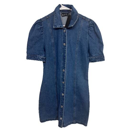 Blank NYC Denim Puff Sleeve Mini Dress Size M - Picture 1 of 4